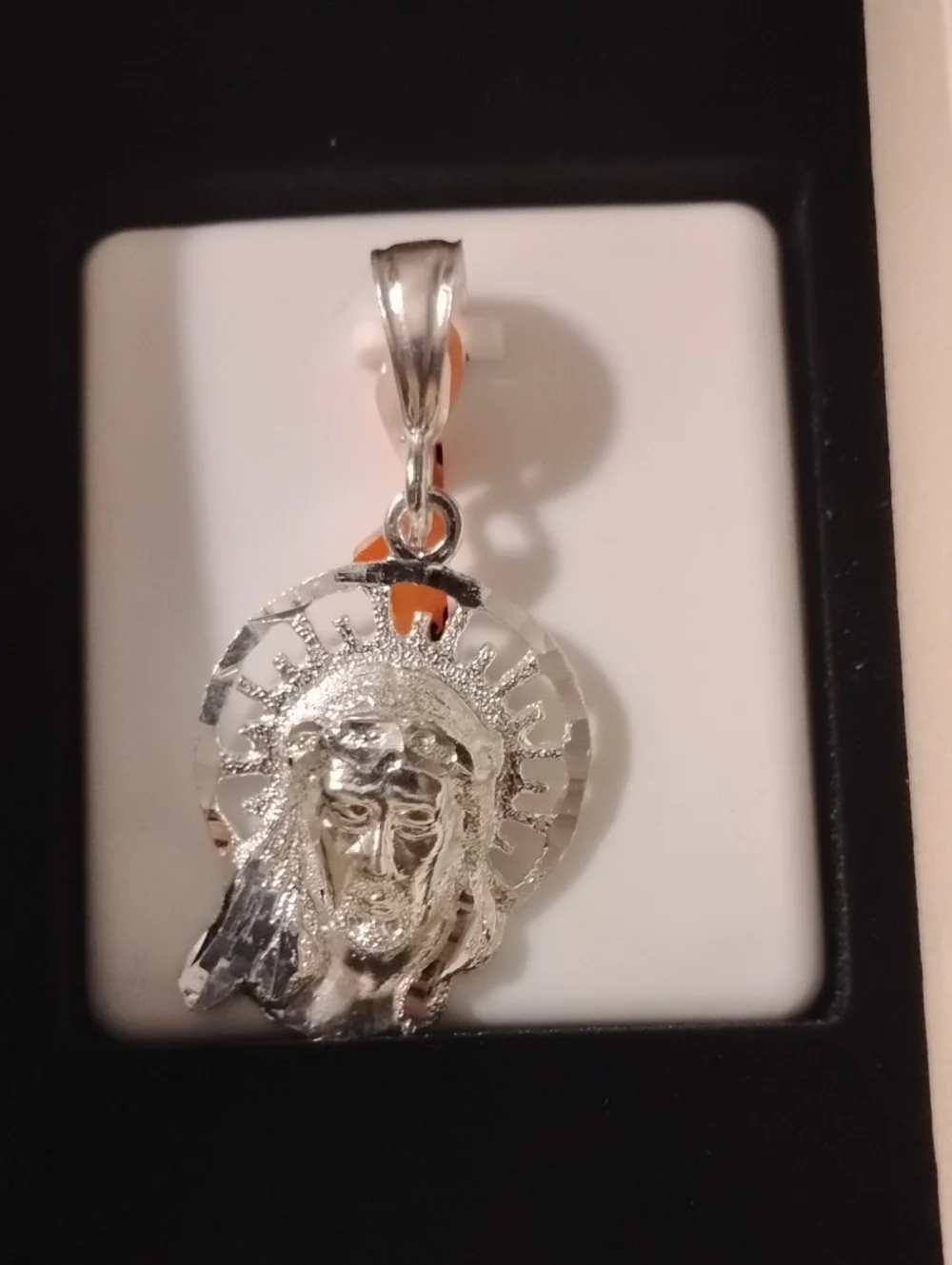 Solid Sterling Silver Jesus Head Pendant - Religious Charm